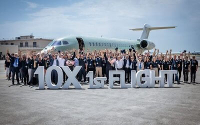 Vol d’essai du Falcon 10X de Dassault Aviation